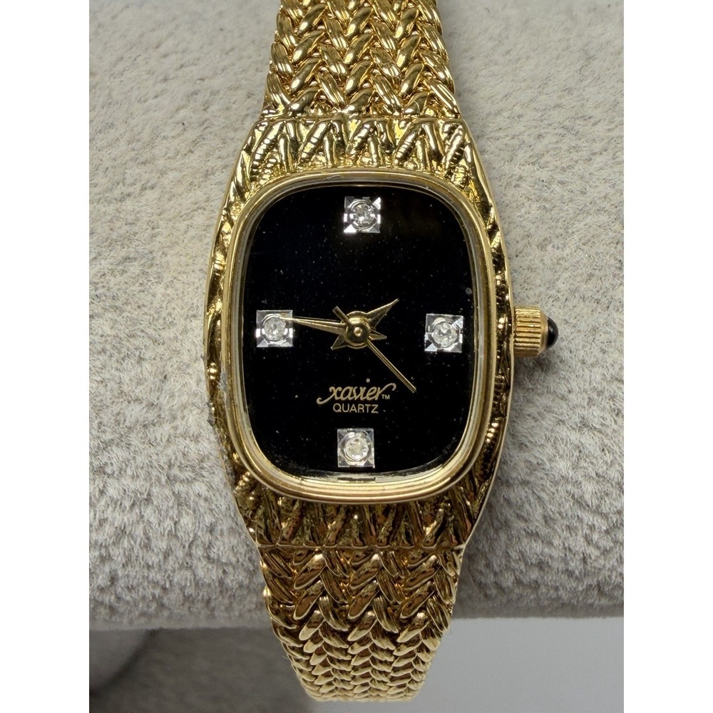 Xavier Ladies‎ Watch New Battery 17MM 7.25" Gold Tone Vintage